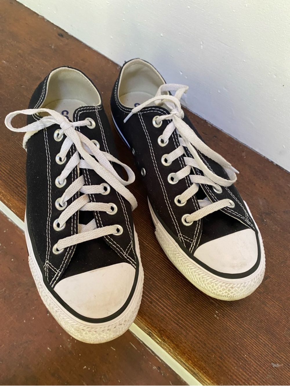 Converse Black and White Low-Top All Star Canvas Sneakers - Picture 4 of 9